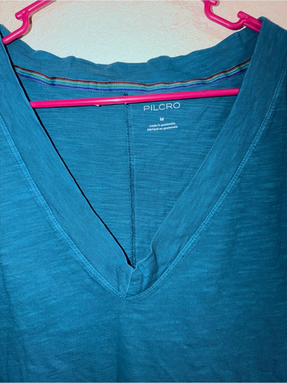 Pilcro Teal V-Neck Crop Tee - Picture 4 of 5